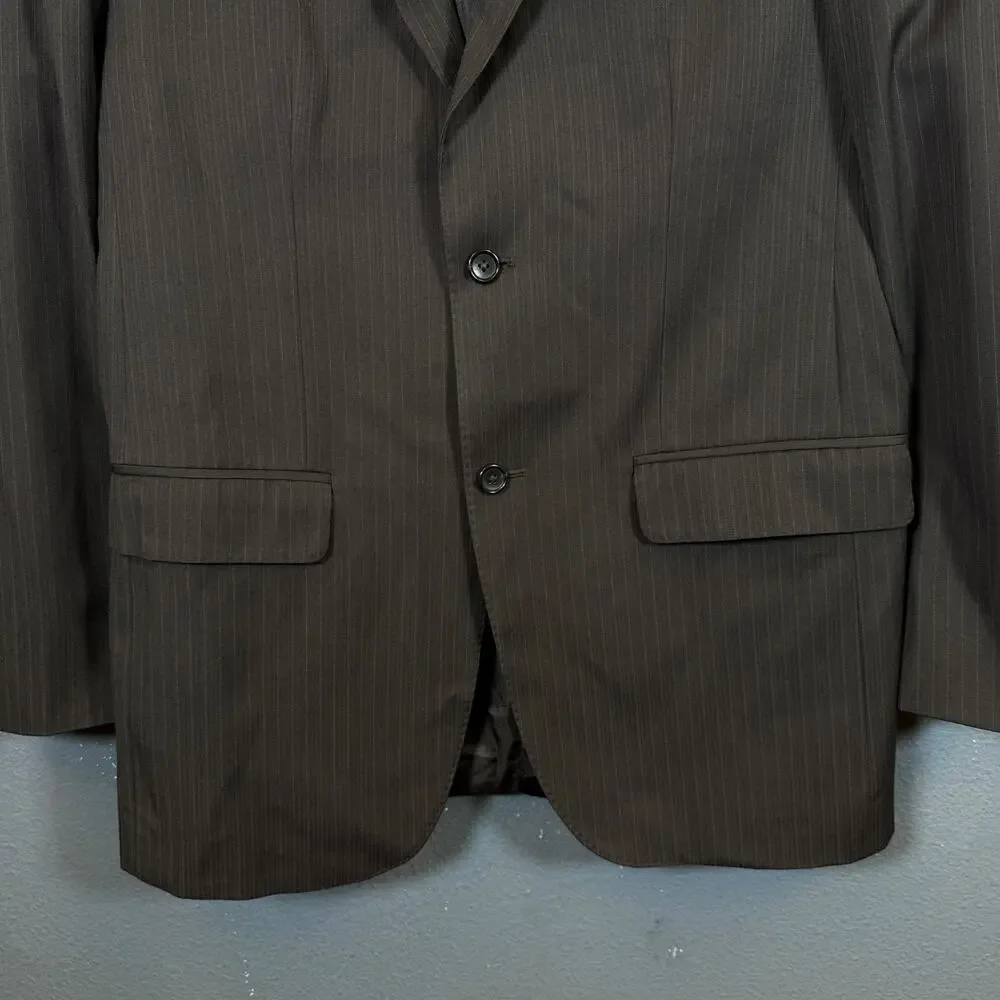 Pronto Uomo 39 long/33 waist grey suit jacket with pants 32/33 wool blazer 2 dot